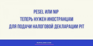 PESEL или NIP теперь нужен для подачи налоговой декларации PIT
