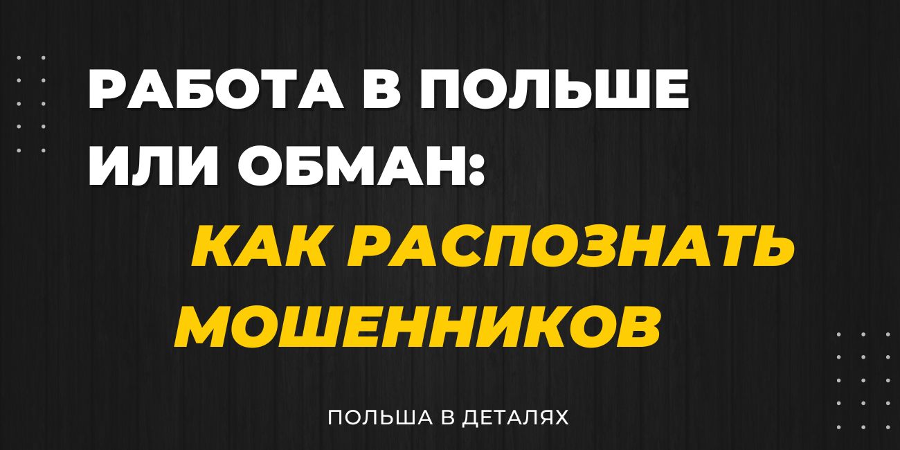 Работа в Польше или обман: как распознать мошенников